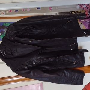 Leather Jacket, large, black, Tanming